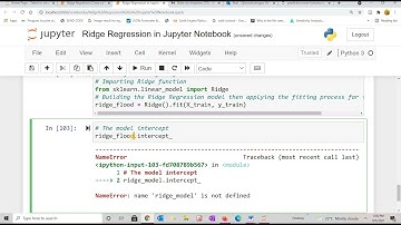 Ridge Regression in Jupyter Notebook