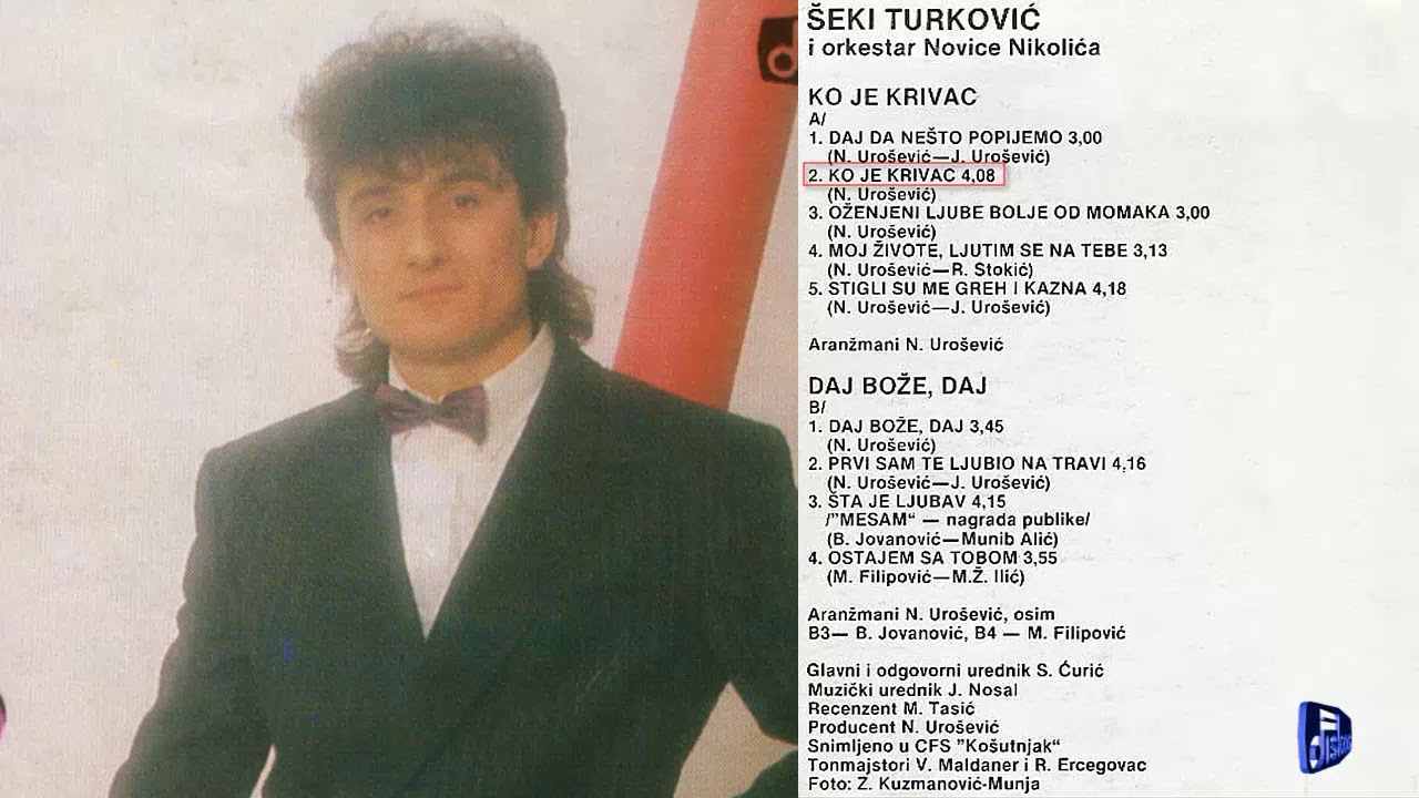 Seki Turkovic - Ko je krivac - (Audio 1988)