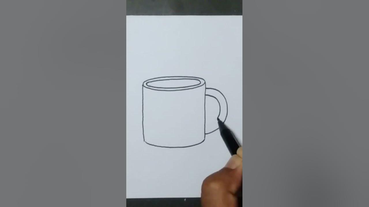 Cara menggambar gelas mug #drawing