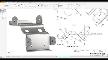 Autodesk inventor 2024 Exercise 23 Drawing Sheet Metal