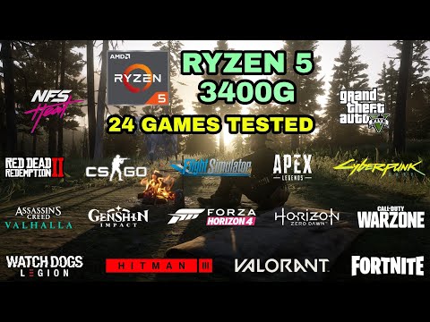 Ryzen 5 3400G Vega 11 & 16GB Ram - Test in 24 Games in 2021 - NO Dedicated GPU