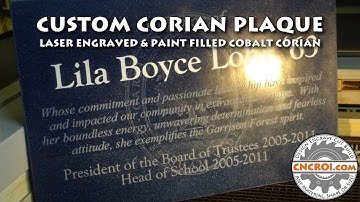 Custom Corian Plaque: Paint Filled