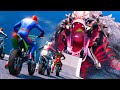 Motorbikes Challenge Monster Ramps with Spiderman and Superheroes - GTA V Mods