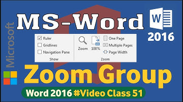 Zoom & Show Group in View Tab Microsoft Office Word 2016 Video Class 51