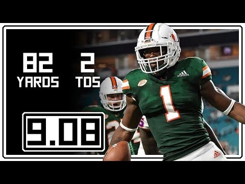 Lorenzo Lingard Debut Full Highlights Miami vs Savannah St || 9.08.18 || 82 Yards, 2 TDs