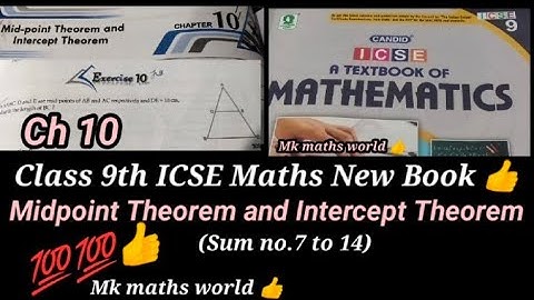 Class 9th ICSE Maths Ch 10 Midpoint Theorem and Intercept Theorem 👍 (sum no.7,8,910,11,12,13,14)👍 💯