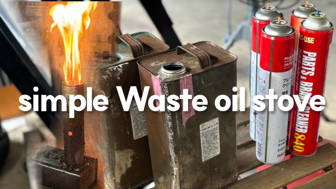 Natural oil supply waste oil stove without welding - YouTube