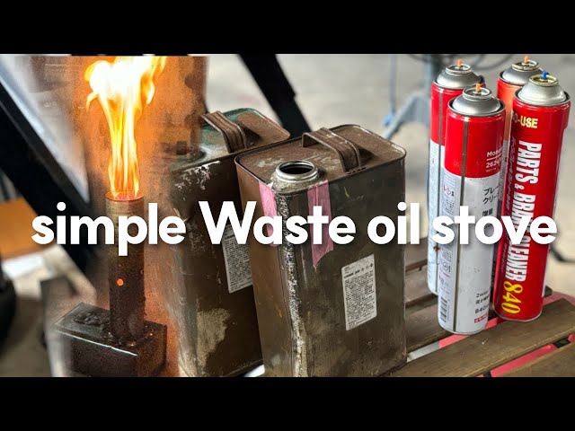 Natural oil supply waste oil stove without welding - YouTube