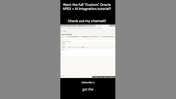 Want the full "Custom" Oracle APEX+AI integration tutorial? Check out my channel🎥#oracleapex #apexai
