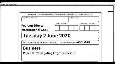 Edexcel IGCSE Business 2020 May | Paper 2 (Regional) | Q1&2