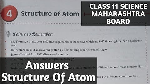 Std 11 Chemistry Chapter 4 Structure of Atom Target Notes Unknown Publisher 2021