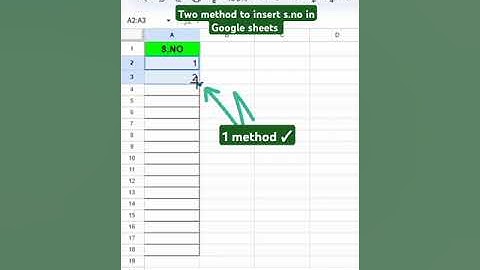 Automatic insert serial number in Google sheets | Google Sheets #googlesheets #shorts #autometic