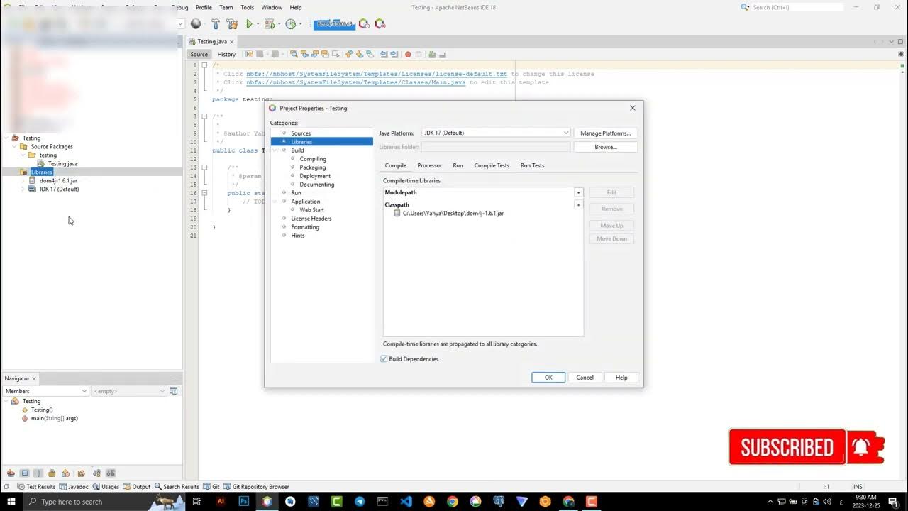 Add And Remove Library jar file in Netbeans - YouTube
