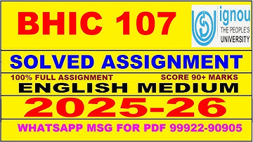 BHIC 107 (BAFHI) solved assignment 2025-26 in English || bhic 107 solved assignment 2026 || bhic107