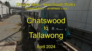 Drivers view NSW, Chatswood to Tallawong, Apr 2024