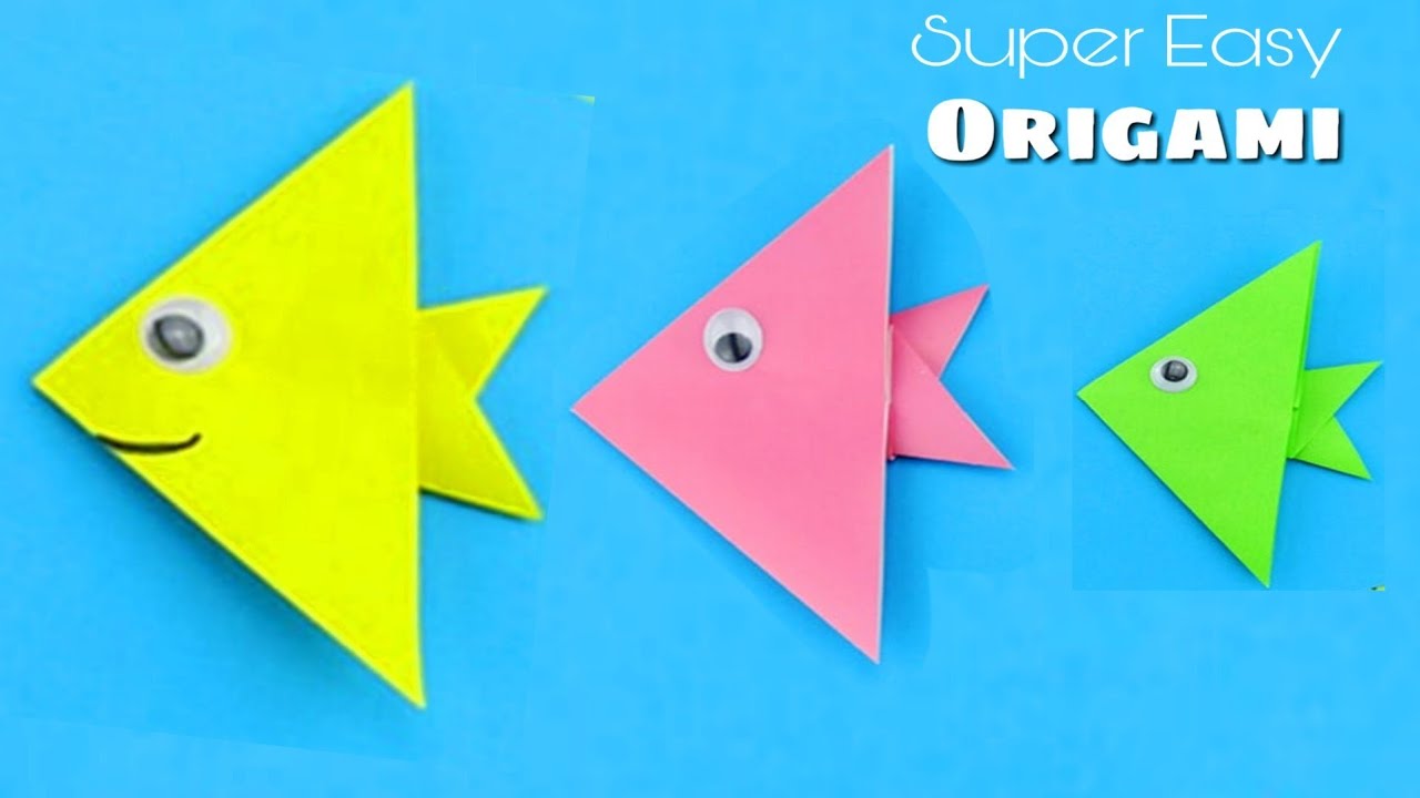 How to make an origami paper fish || Origami Super Easy Fish For Kids ...