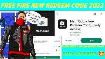 math quiz free redeem code app real or fake |free fire new redeem code 2023 ||
