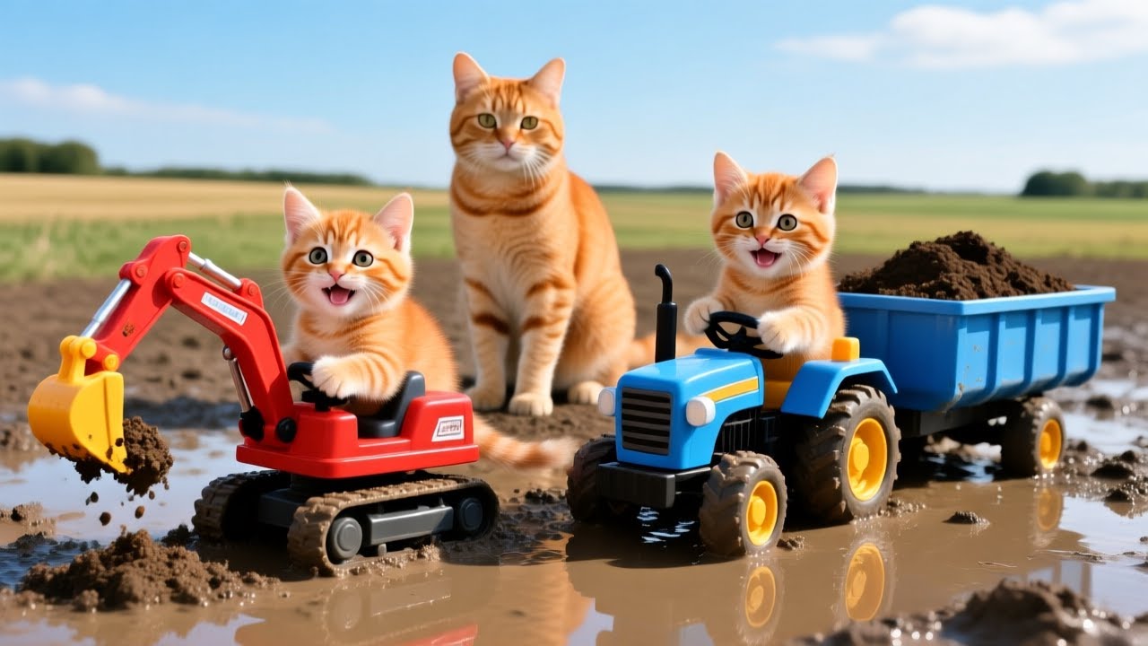 Mama Cat Trims Fur on the Farm and Makes Tiger Hat For Kittens At Home🐾🎩🐯