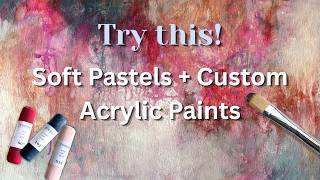 Try This Fun Technique! Mixed Media Painting With Soft Pastels + Custom Mixed Acrylic Paint screenshot 2