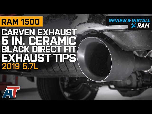 2019 RAM 1500 5.7L Carven Exhaust 5 in. Ceramic Black Direct Fit Exhaust  Tips Review & Install 