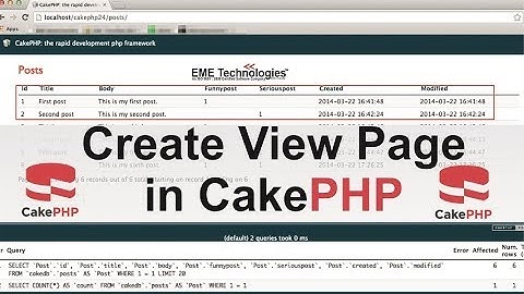 How to Create View Page in CakePHP