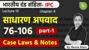 general exceptions ipc 76 to 106 in hindi | with case laws