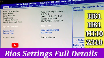 Mother Board BIOS Setting for Win10 & Win11