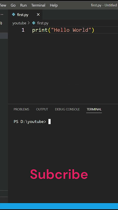 Python First Program HELLO WORLD #shorts #shortsvideo #python