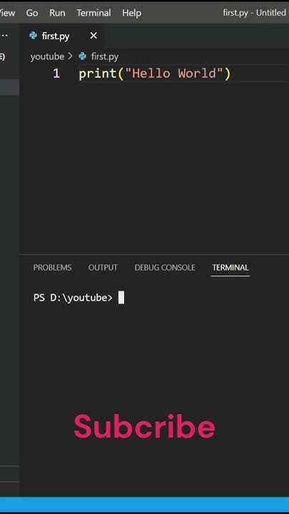 Python First Program HELLO WORLD #shorts #shortsvideo #python - YouTube