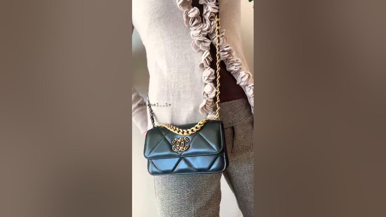 Chanel 19 Phone Holder Crossbody - Grey Crossbody Bags, Handbags