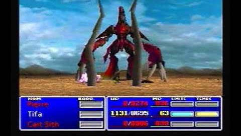 FF7 - Ruby Weapon defeated by a female frog (no Materia, no 7777, no Cure)