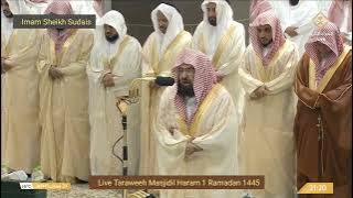 Taraweeh 1 Ramadan 1445, Sheikh Sudais; Live Masjidil Haram #ramadan #mecca