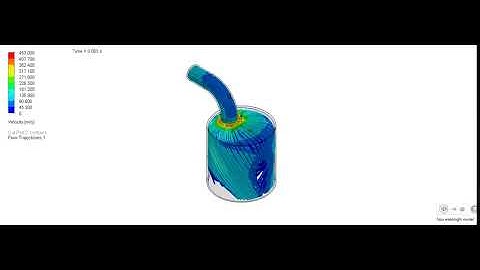 Flowbench Simulation - Flow Trajectories (Soldiworks)