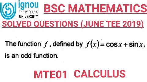 Bsc Mathematics | IGNOU | MTE01 | Calculus | JUNE TEE 2019 | Previous year Solved question