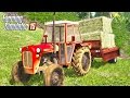 Grass mowing baling square bales in southeast slovenia uthv5