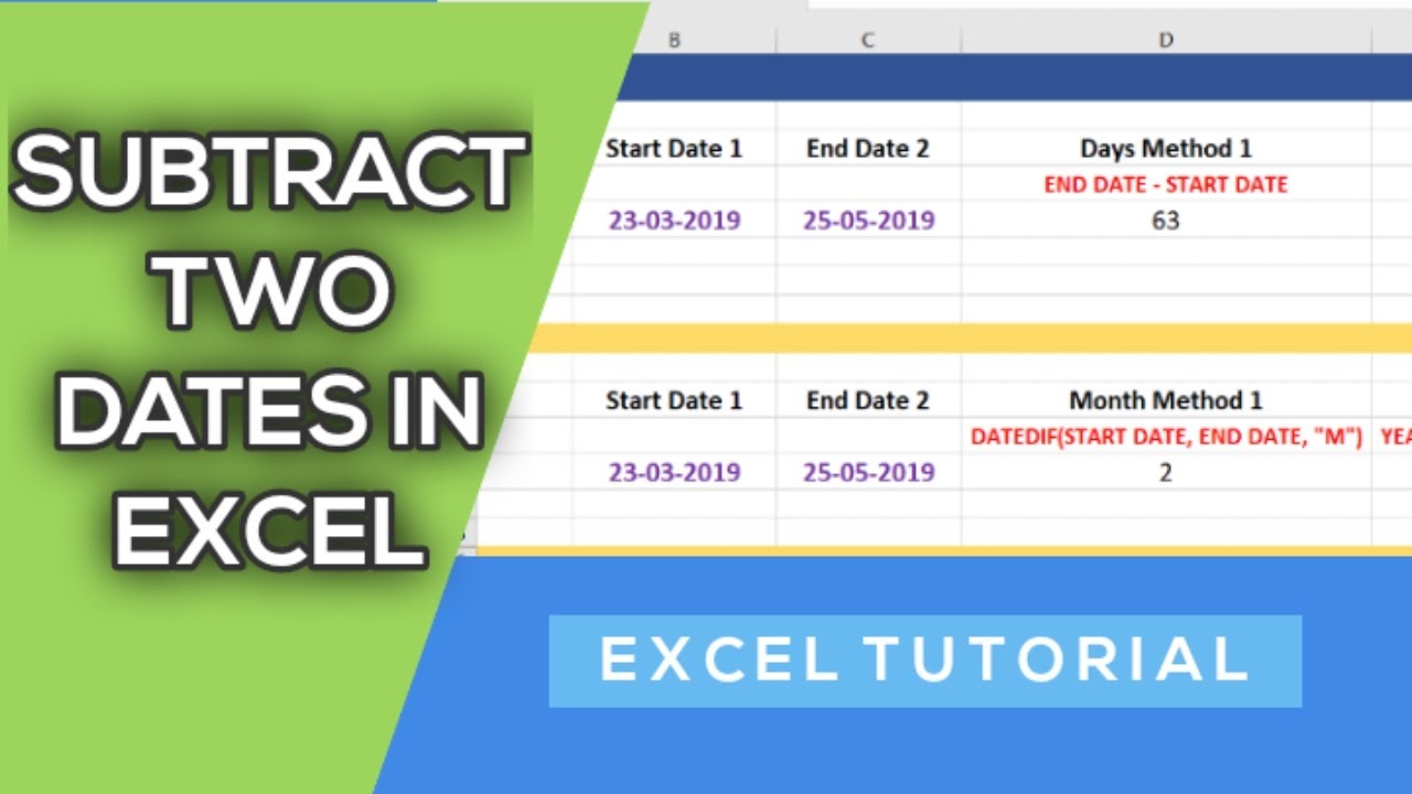 Excel Tutorial for Beginners - How to Calculate Date Difference in ...