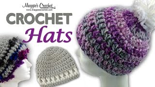 Pompom Hat Free How to Crochet for Beginners Pattern Baby Child Adult Knit Left Handed