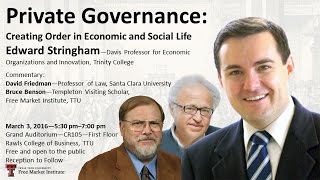 Dr. Edward Stringham — "Private Governance"