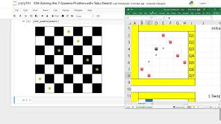 Solving 7 Queens Problem with Tabu Search and Python