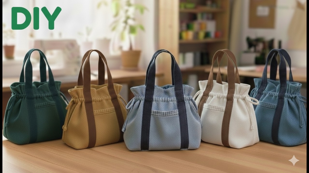 DIY 안입는 청바지와 면바지로 귀여운 버킷백 만들기/청바지&바지 리폼/Make a cute bucket bag using old jeans and cotton pants.