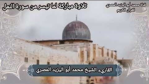 تلاوة مباركة مجوده لما تيسر من سورة النمل | للقارئ الشيخ محمد أبو اليزيد المصري
