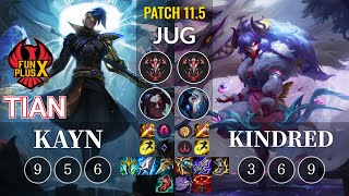 FPX Tian Kayn vs Kindred Jungle - KR Patch 11.5