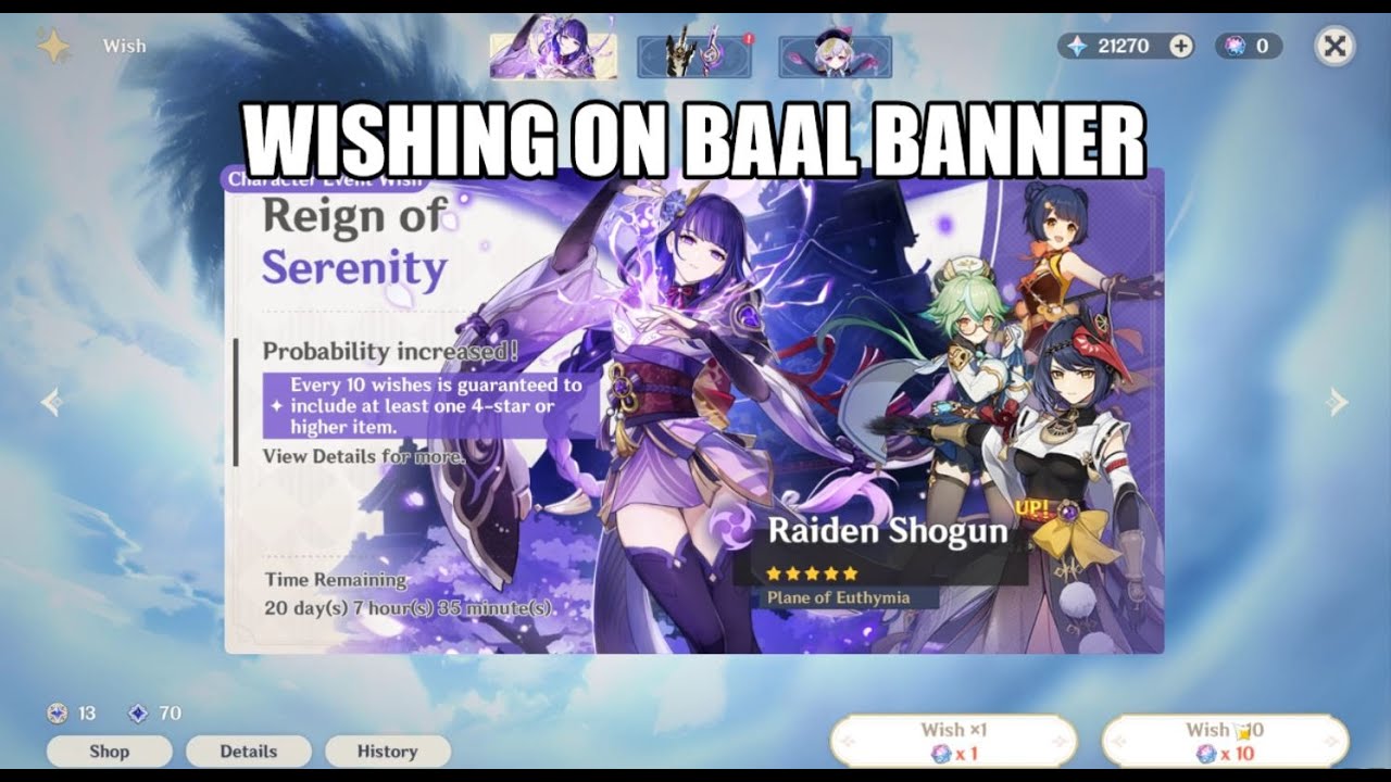 Wishing on Baal Banner Genshin Impact YouTube