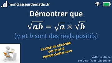 Démontrer que le la racine carrée d