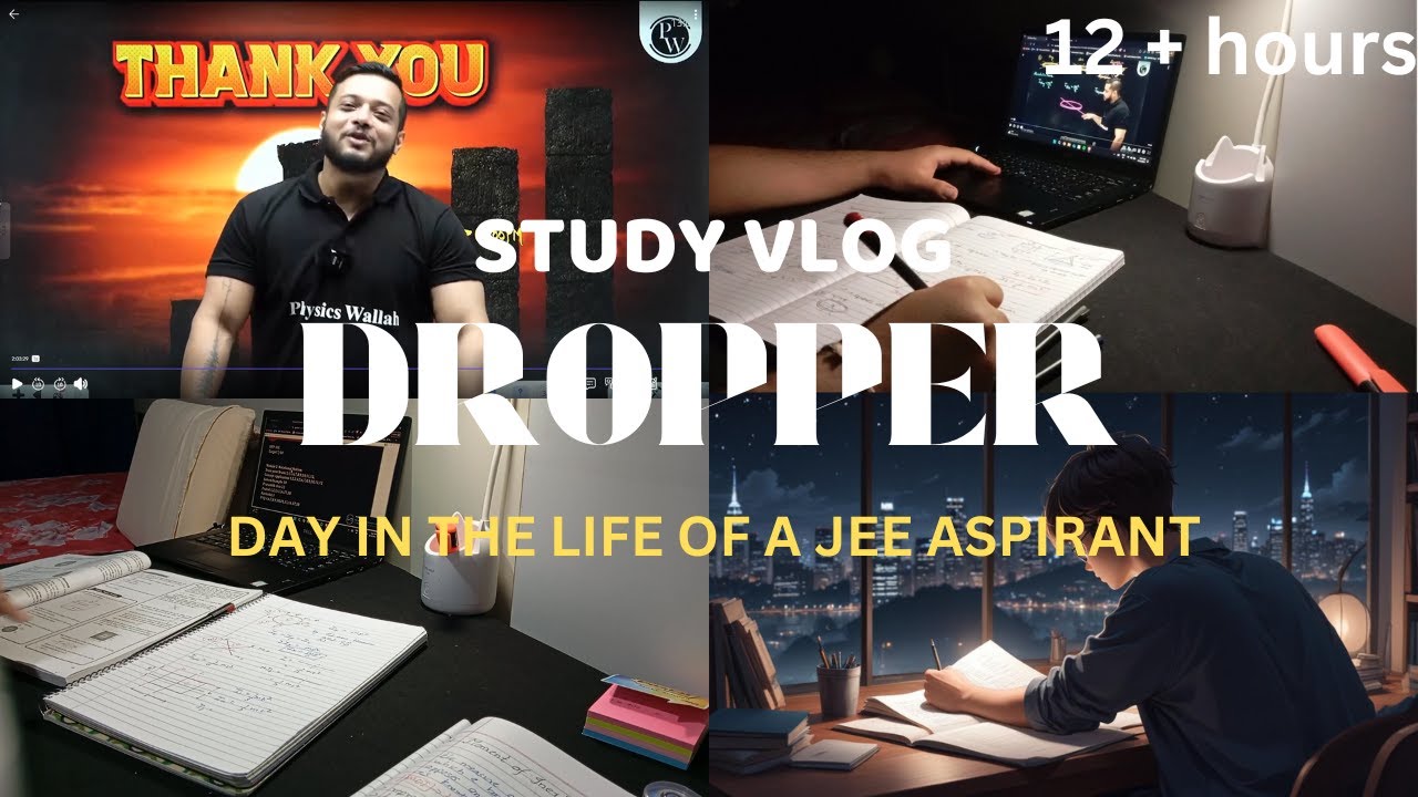 A Day in IIT-JEE Dropper’s Life 📚| Grinding for JEE 2025 || 12+ Hours ...
