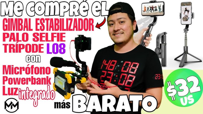 GENERICO Palo Selfie Bluetooth Con Luz De Relleno Y Estabilizador Gimbal 3  En 1…