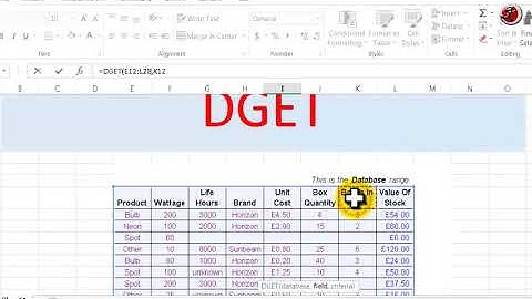 How to use DGET Formula in EXcel