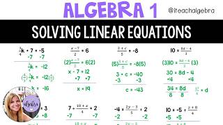 Algebra 1 - Solving Linear Equations