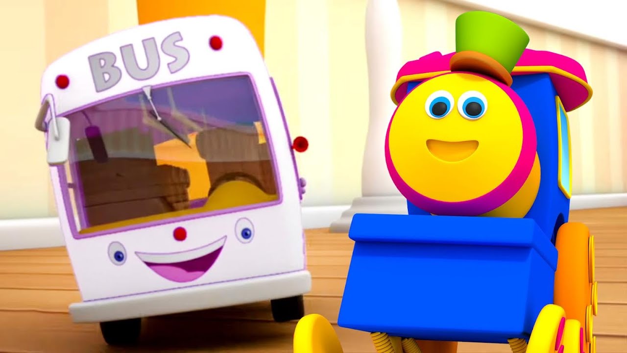 Wheels On The Bus, Bob The Train and Vehicle Song for Children - YouTube