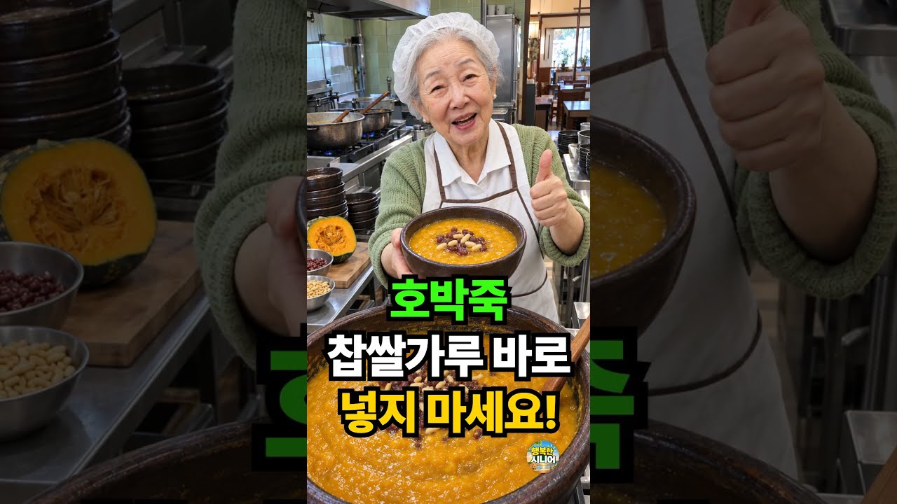 호박죽에 찹쌀가루, 바로 뿌리지 마세요! 멍울 없이 부드럽게 만드는 비법 레시피 숏폼 썸네일